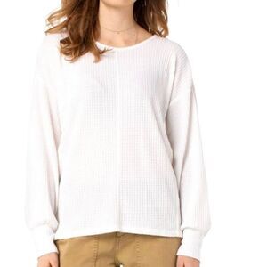 Liverpool Los Angeles Easy Dolman Sleeve Light Sweater Snow Small